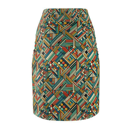 Abstract Graphic Art Modern Artistic Expression Women's Pencil Skirt - 8404 Design-67