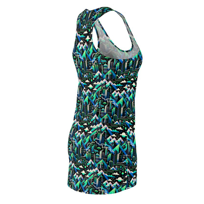 Digital Adventure Graphics Digital Explorer Women's Cut & Sew Racerback Dress - 8404 Design-55