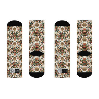 Monogram Madness Luxurious Streetwear Cushioned Crew Socks - 8404 Design-68