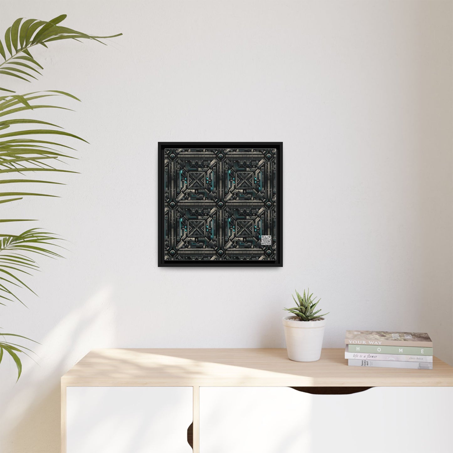 Tech Noir Futuristic Tech Aesthetic with a Dark Twist Matte Canvas, Framed (multi-color) - 8404 Design-59 B
