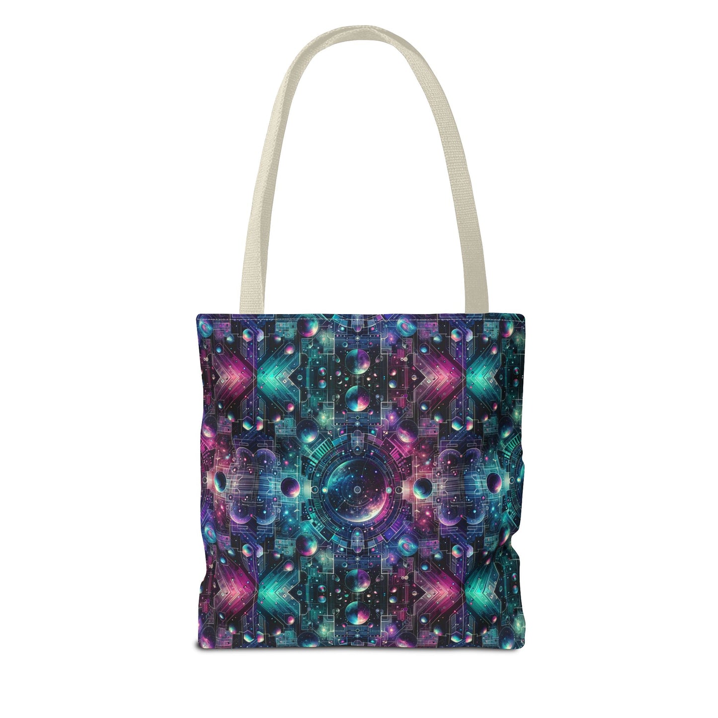 Galactic Hues Tech-Forward Cosmic Fusion Tote Bag - 8404 Design-59