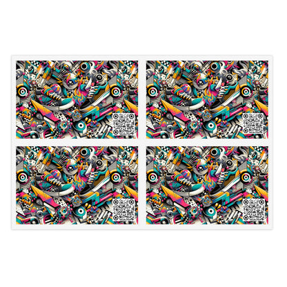 Urban Graffiti Fusion Eclectic Street Art Meets Modern Tech Culture Sticker Sheets - 8404 Design-55