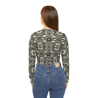Cyber Garden Party Tech Garden Extravaganza Women's Long Sleeve V-Neck Shirt - 8404 Design-54