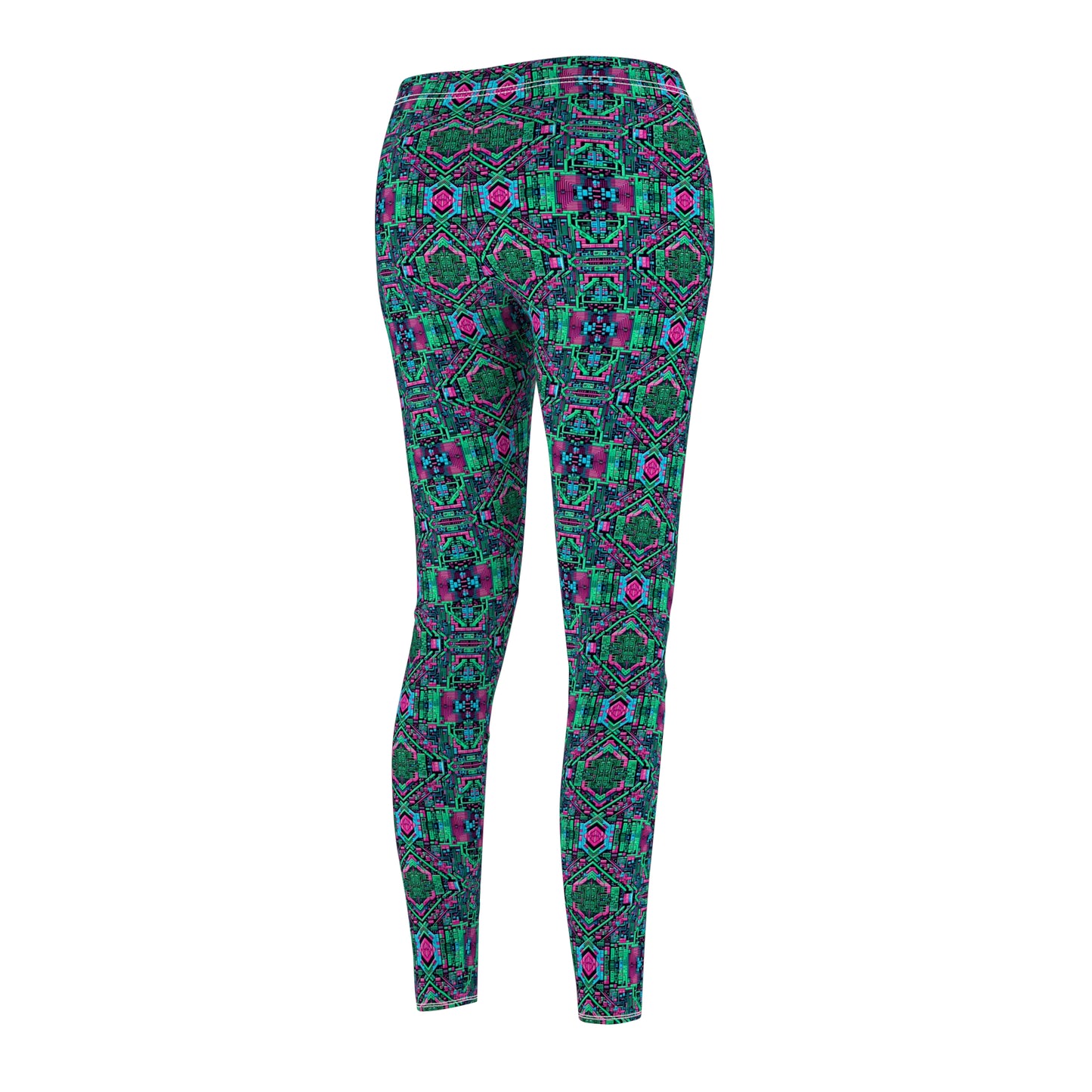 Digital Glitch Vibes Tech-Inspired Streetwear Women's Cut & Sew Casual Leggings - 8404 Design-71