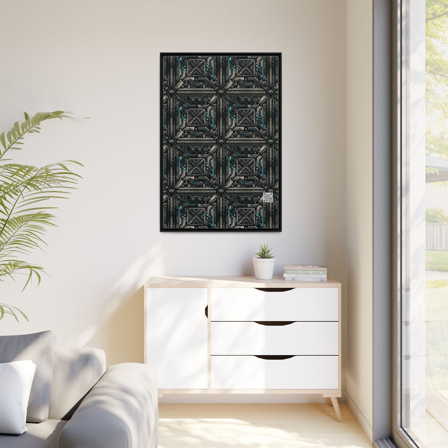 Tech Noir Futuristic Tech Aesthetic with a Dark Twist Matte Canvas, Framed (multi-color) - 8404 Design-59 A