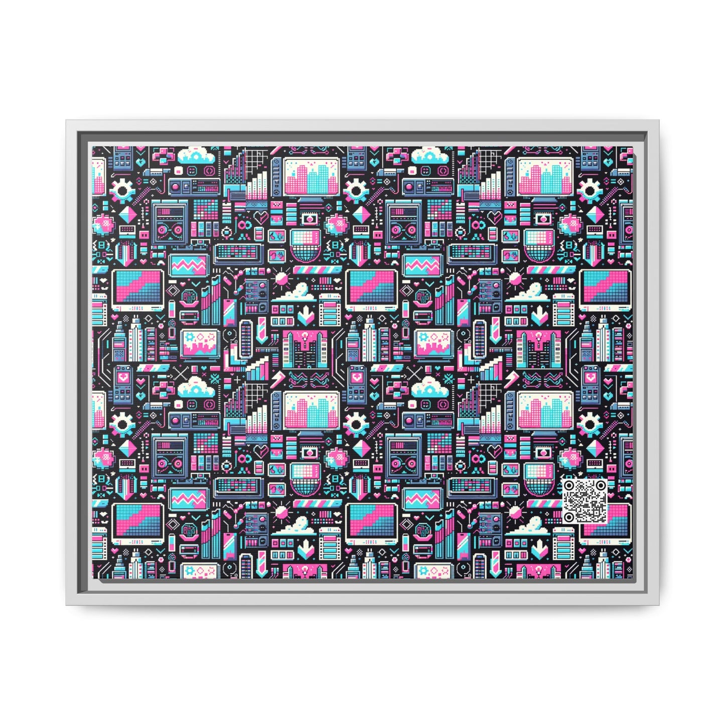 Digital Rebellion Youthful Streetwear with a Rebellious Digital Twist Matte Canvas, Framed (multi-color) - 8404 Design-71 A