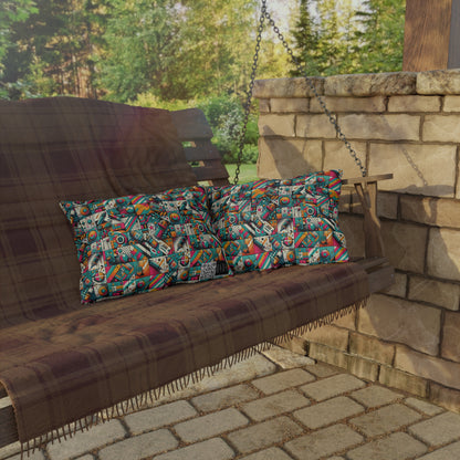 Graffiti Fusion Modern Street Art Fusion Outdoor Pillow - 8404 Design-58