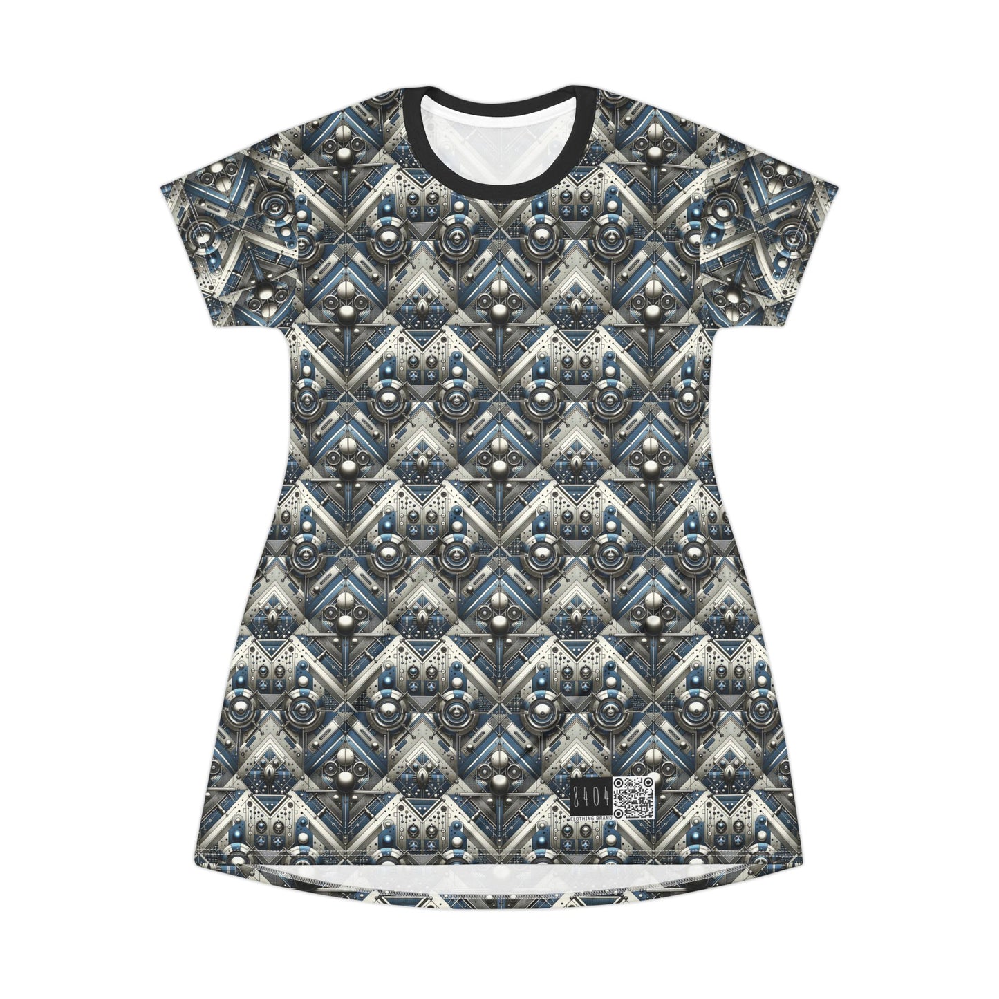 Tech Utility Fusion Tech-Forward Utility With a Futuristic Edge T-Shirt Dress - 8404 Design-63