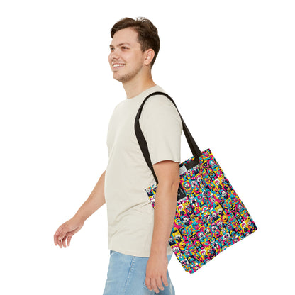 Neon Pop Playful Pop Culture Mashup Tote Bag - 8404 Design-60