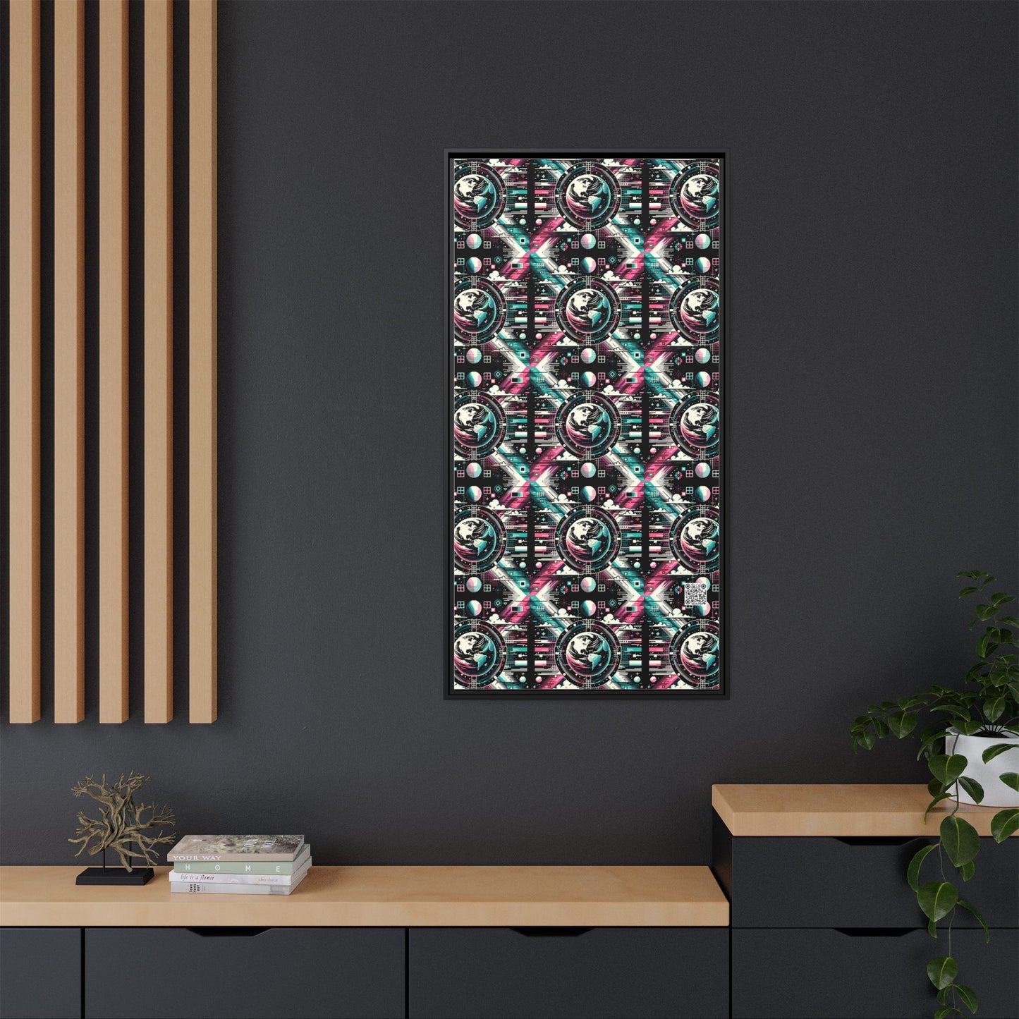 Digital Artistry Digital-native Streetwear Matte Canvas, Framed (multi-color) - 8404 Design-62 B