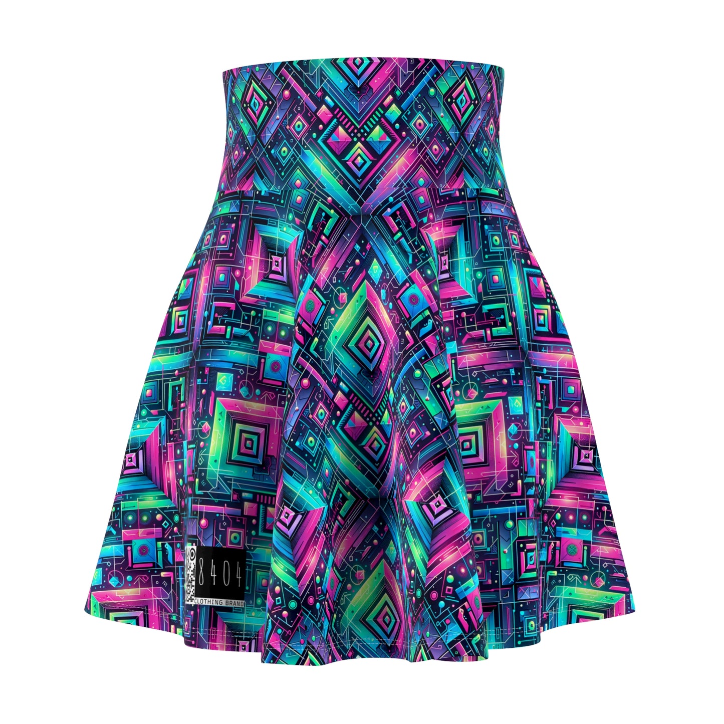 Tech-Infused Graphics Tech-Forward Streetwear Women's Skater Skirt - 8404 Design-52