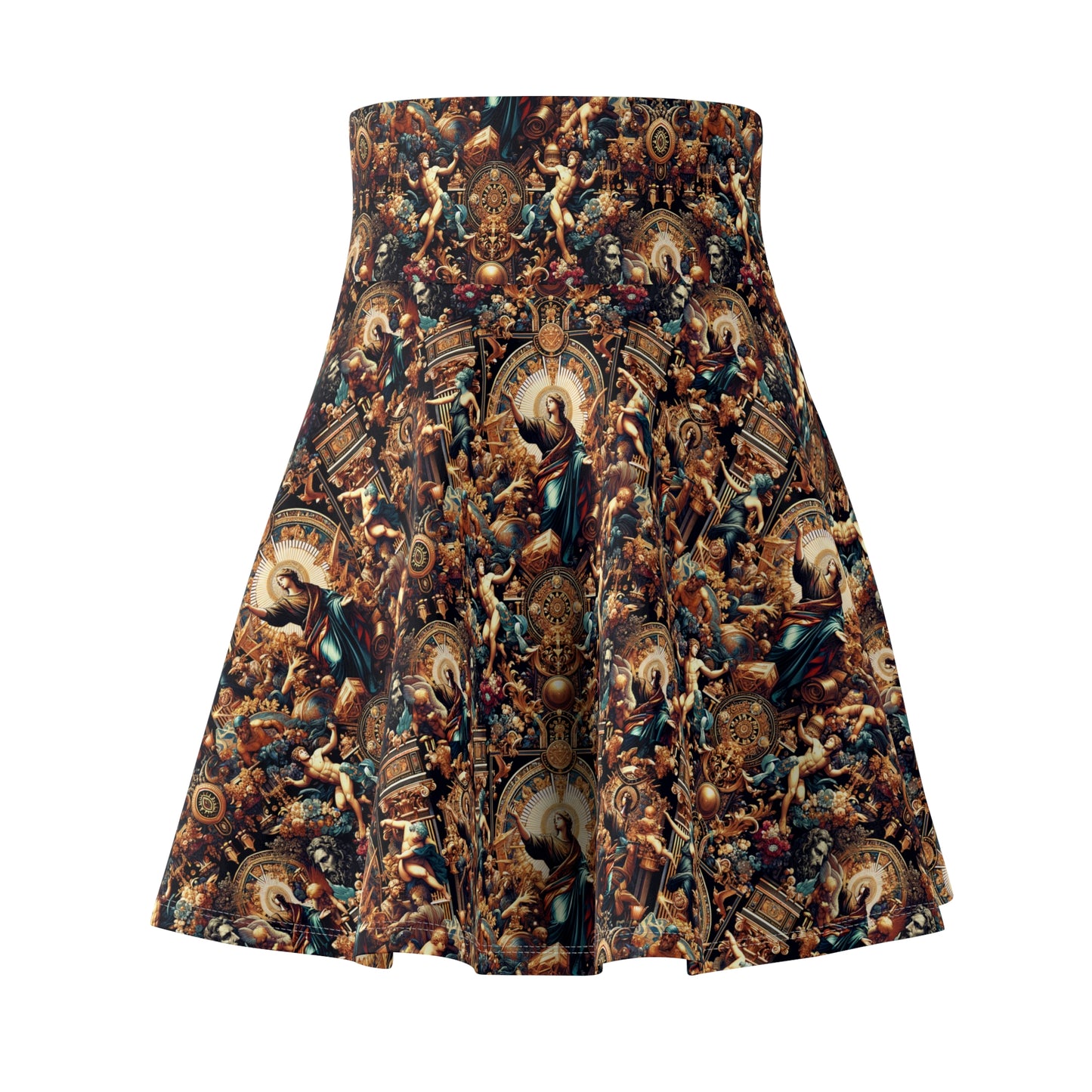 Digital Renaissance Luxurious Streetwear Inspired By Classical Art With a Modern Twist Women's Skater Skirt - 8404 Design-64