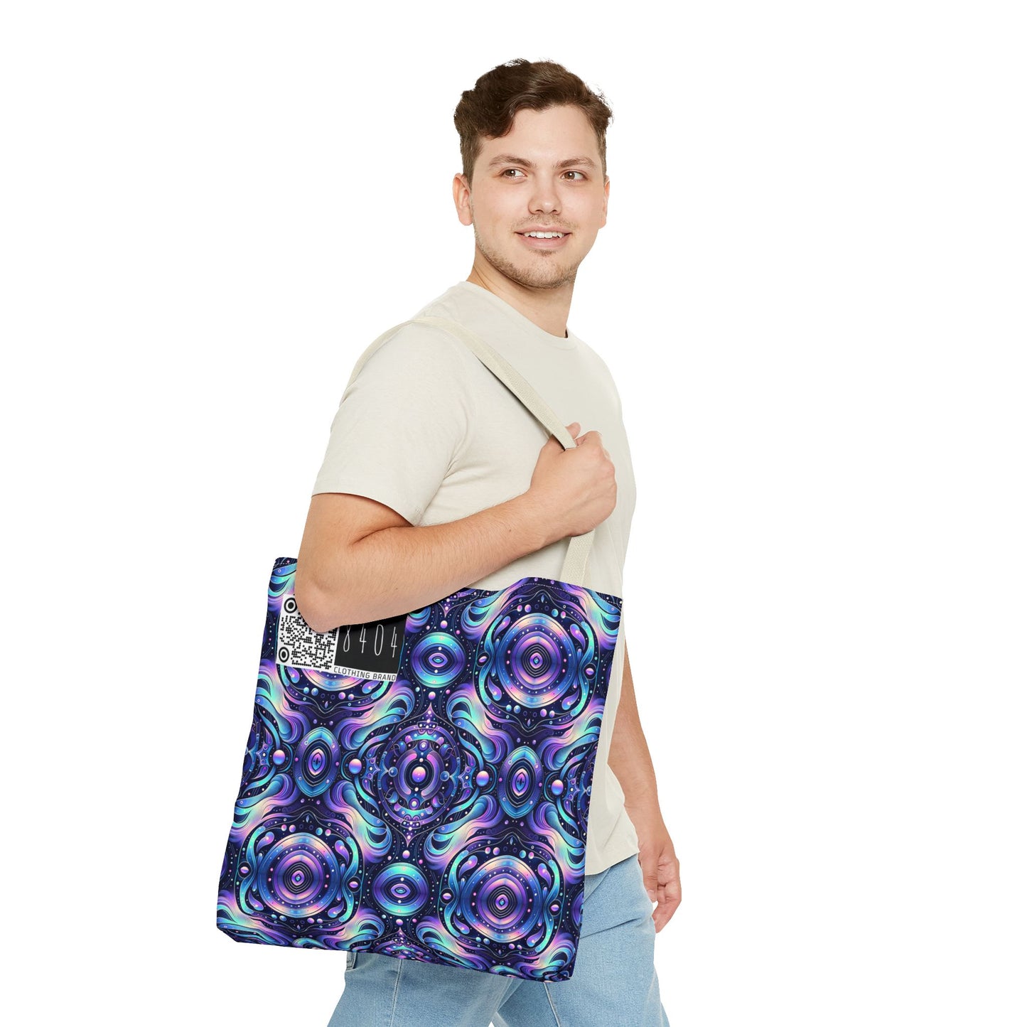 Iridescent Tech Fusion Tech-Forward Streetwear Tote Bag - 8404 Design-62