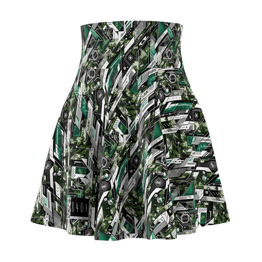 Tech Camo Fusion Tech-Forward Streetwear With a Futuristic Edge Women's Skater Skirt - 8404 Design-63