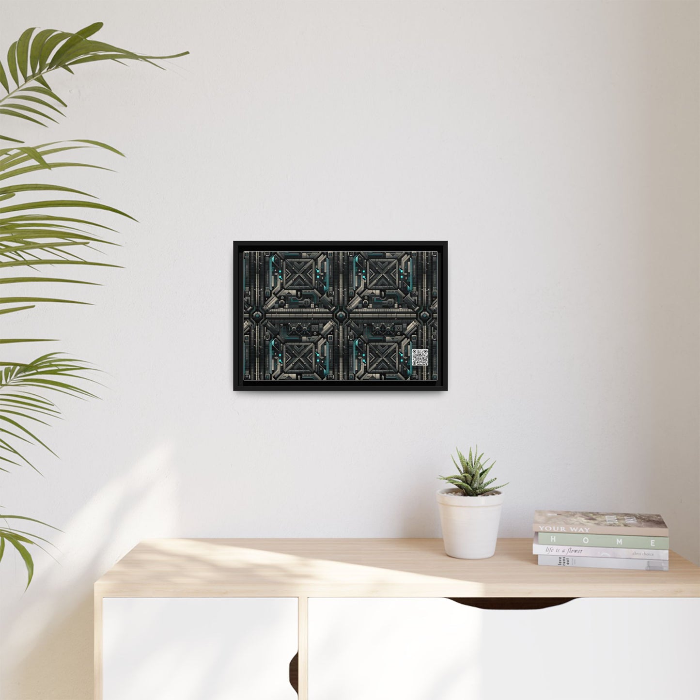 Tech Noir Futuristic Tech Aesthetic with a Dark Twist Matte Canvas, Framed (multi-color) - 8404 Design-59 B