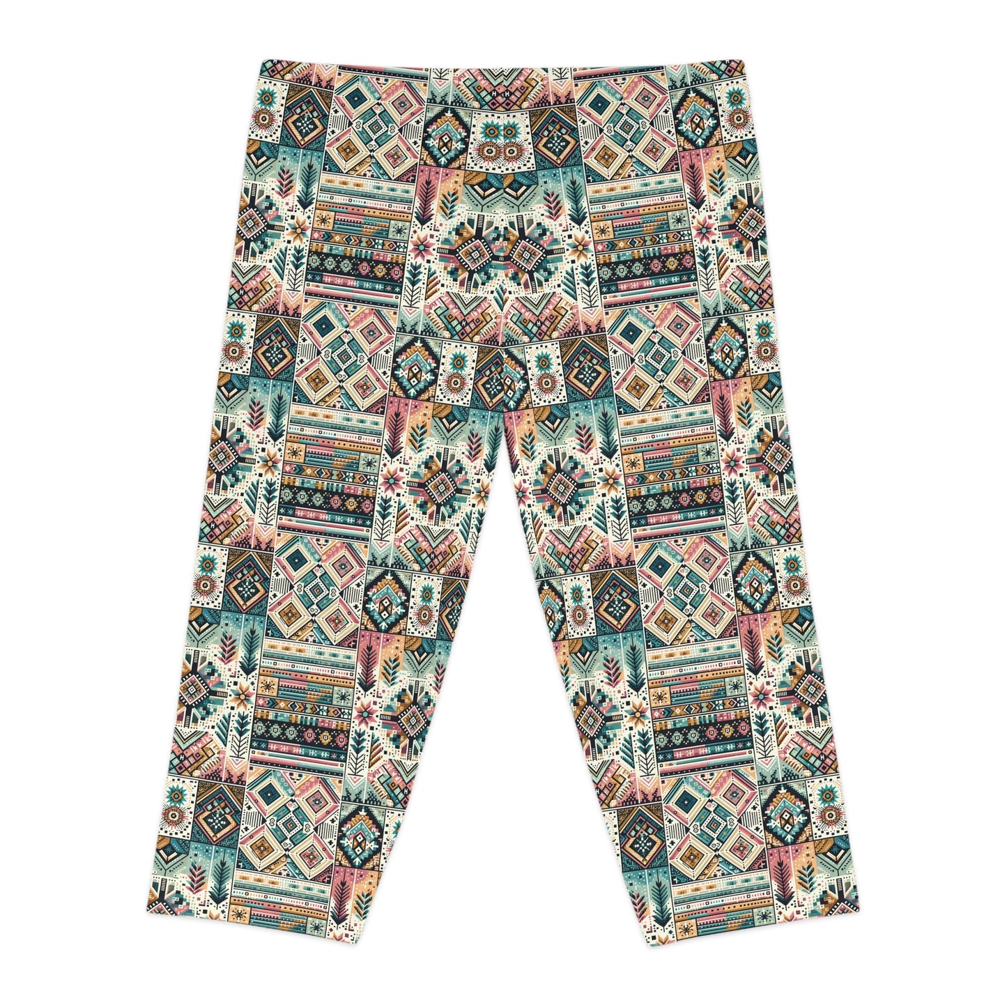 Digital Artisanal Fusion Digital Artisanal Women's Capri Leggings - 8404 Design-49