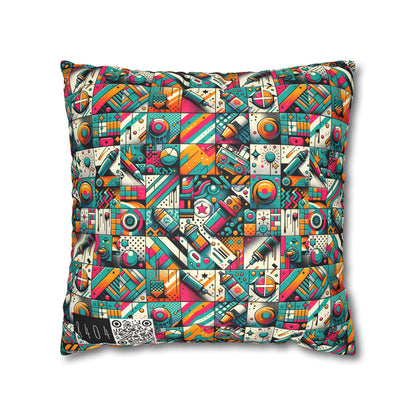 Graffiti Fusion Modern Street Art Fusion Faux Suede Square Pillowcase - 8404 Design-58
