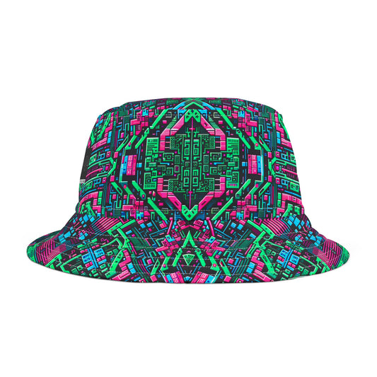Digital Glitch Vibes Tech-Inspired Streetwear Bucket Hat - 8404 Design-71