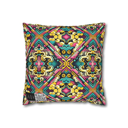 Neon Pop Art Revival Pop Culture Retro Spun Polyester Square Pillowcase - 8404 Design-59