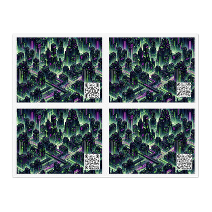 Tech Noir Aesthetics Tech-Forward Urban Dystopia Sticker Sheets - 8404 Design-55