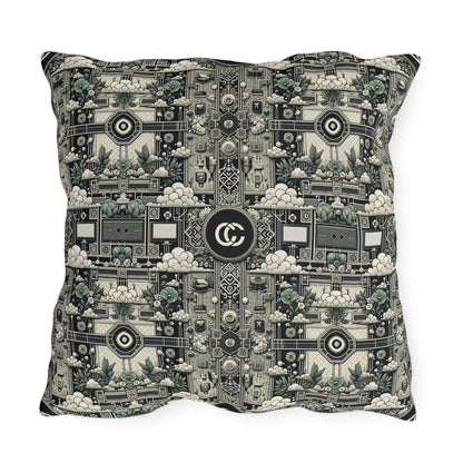 Cyber Garden Party Tech Garden Extravaganza Outdoor Pillow - 8404 Design-54