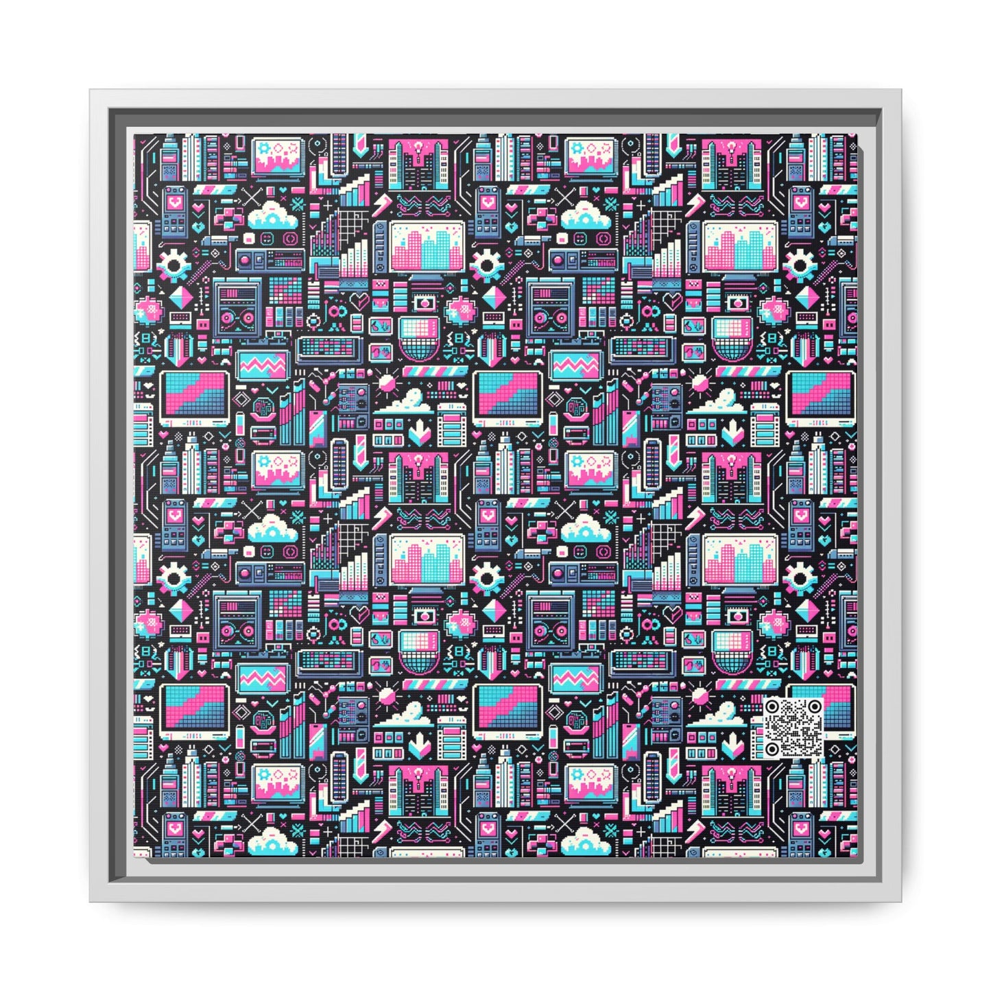 Digital Rebellion Youthful Streetwear with a Rebellious Digital Twist Matte Canvas, Framed (multi-color) - 8404 Design-71 B