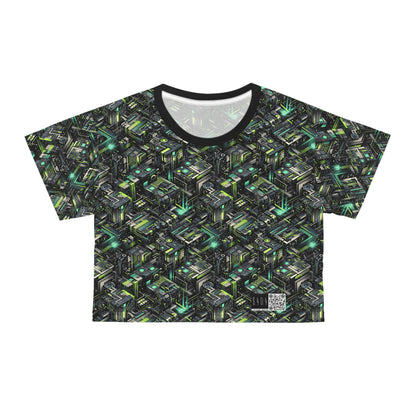 Tech-Infused Graphics Tech-Forward Streetwear Crop Tee - 8404 Design-47