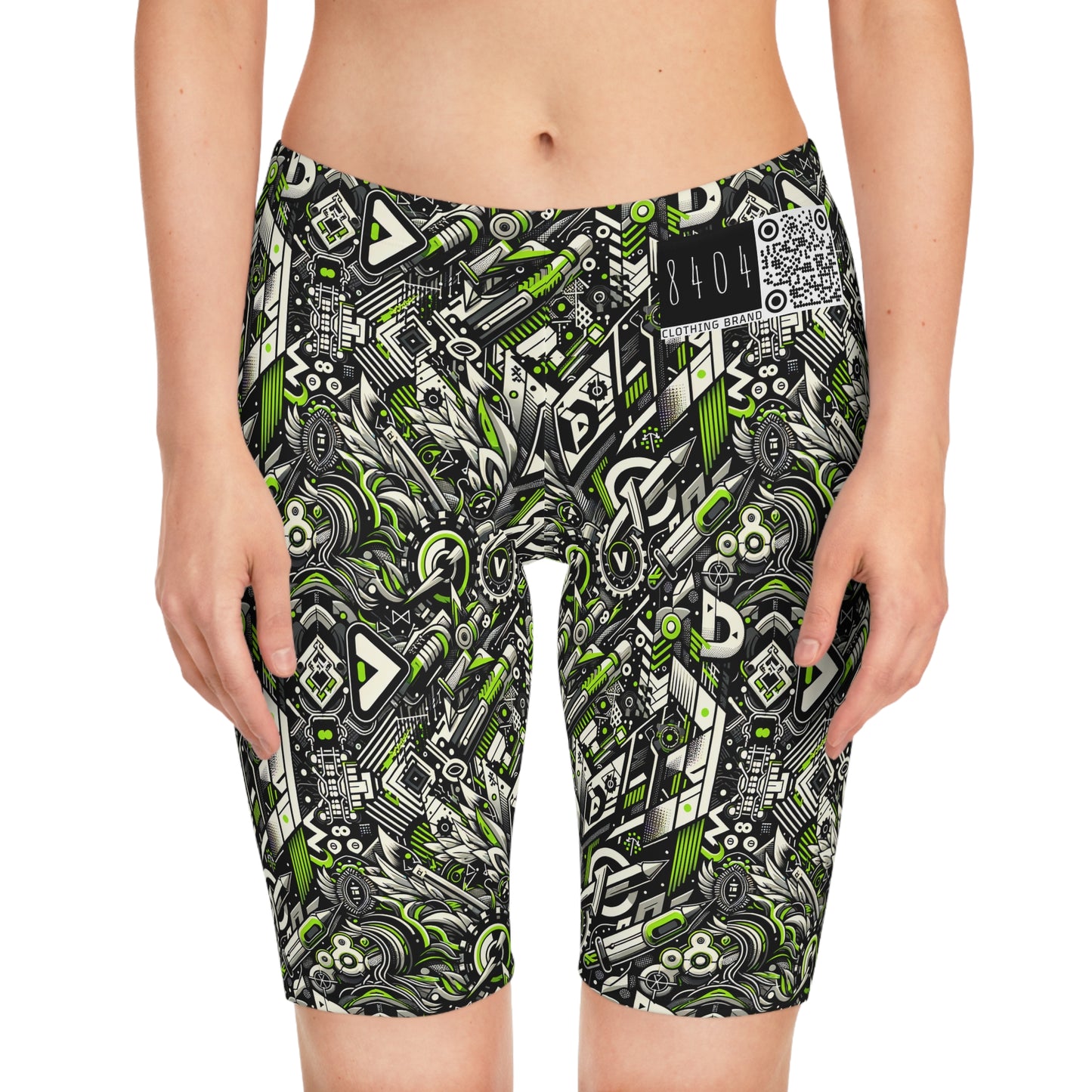 Graffiti Tech Fusion Bold Streetwear Fusion Women's Bike Shorts - 8404 Design-59