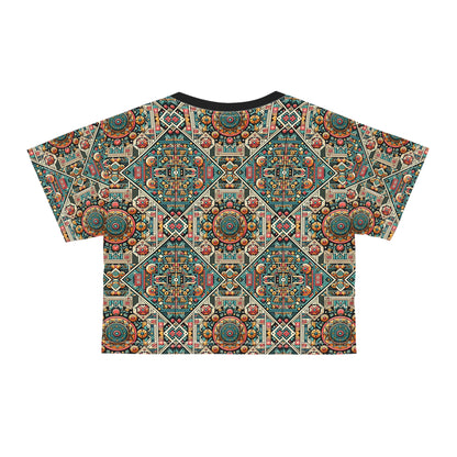 Cultural Fusion Tech Blend of Cultural Heritage With Tech-Inspired Elements Crop Tee - 8404 Design-74