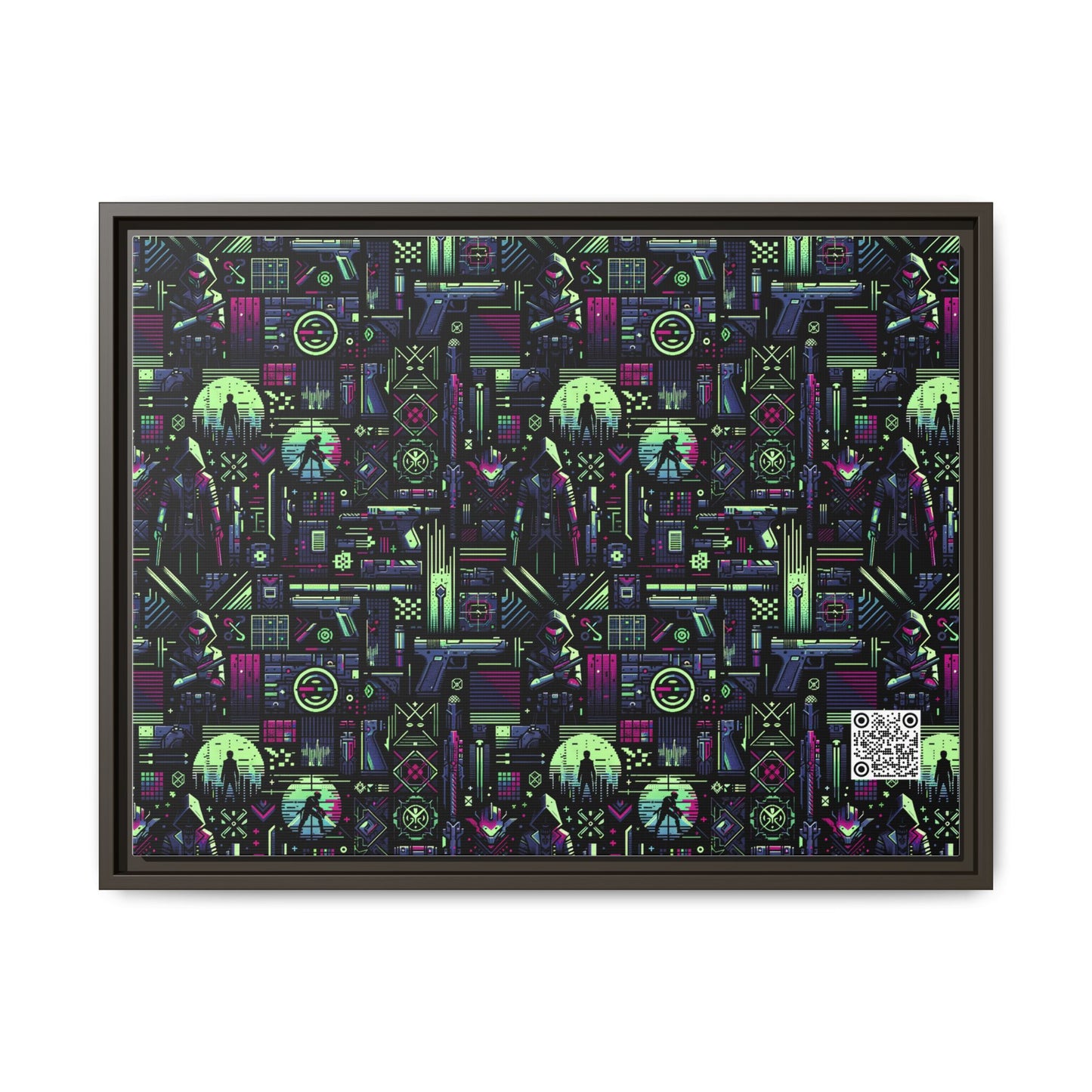 Tech Noir Futuristic Cyberpunk Matte Canvas, Framed (multi-Color) - 8404 Design-63 A