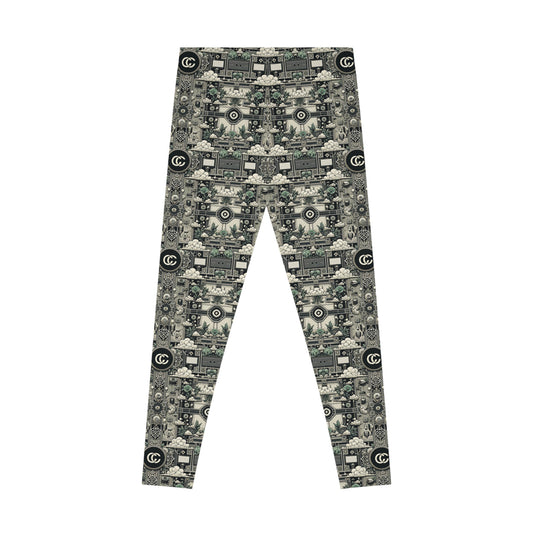 Cyber Garden Party Tech Garden Extravaganza Stretch Leggings - 8404 Design-54