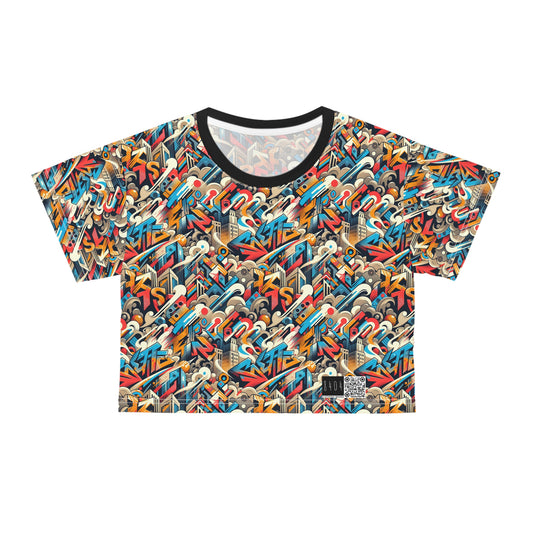 Neo-Traditional Street Art Modern Street Art Fusion Crop Tee - 8404 Design-44
