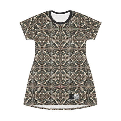 Cyber Garden Party Tech Garden Extravaganza T-Shirt Dress - 8404 Design-66