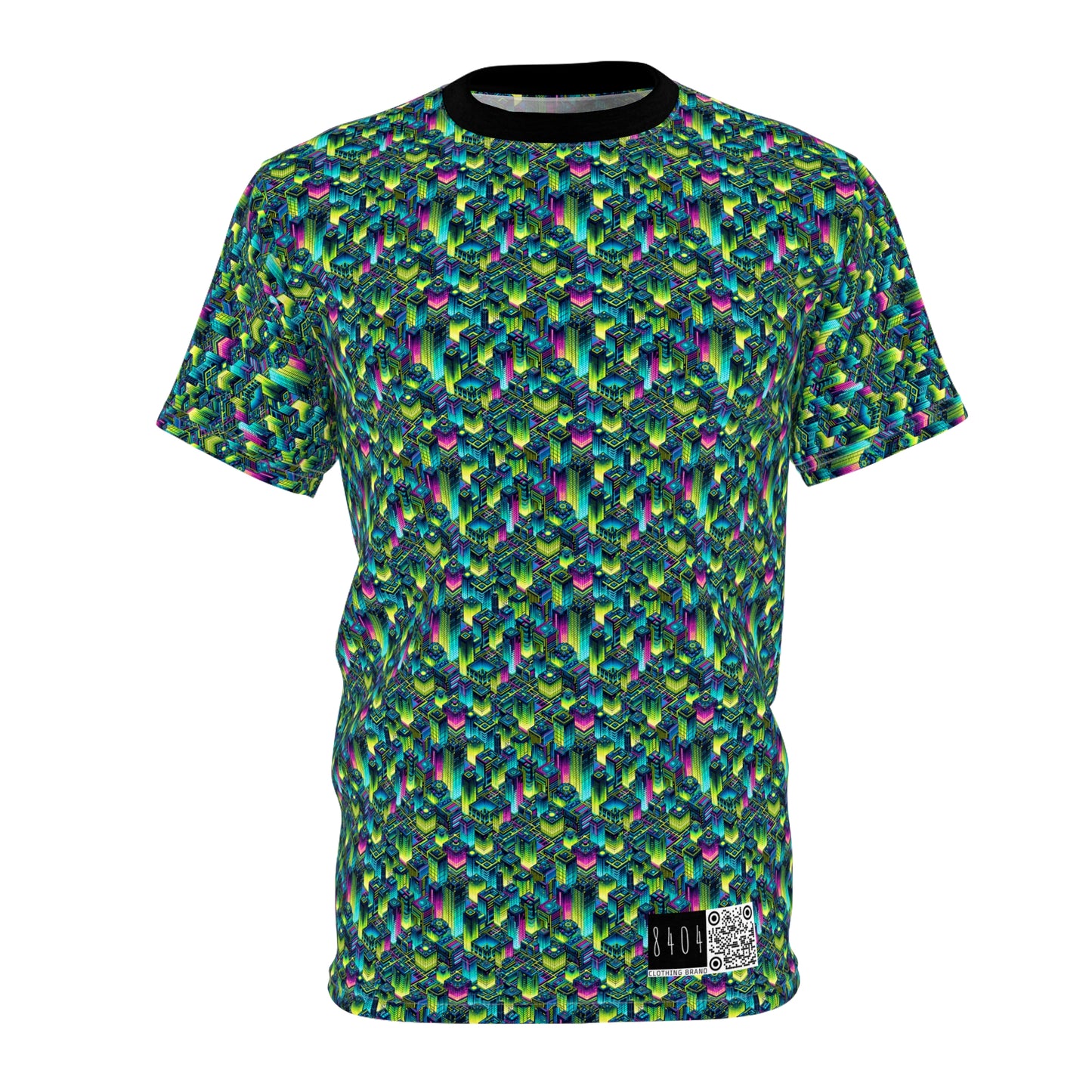 Tech-Infused Neon Tech-Forward Streetwear Unisex Cut & Sew Tee - 8404 Design-65