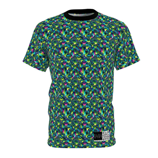 Tech-Infused Neon Tech-Forward Streetwear Unisex Cut & Sew Tee - 8404 Design-65