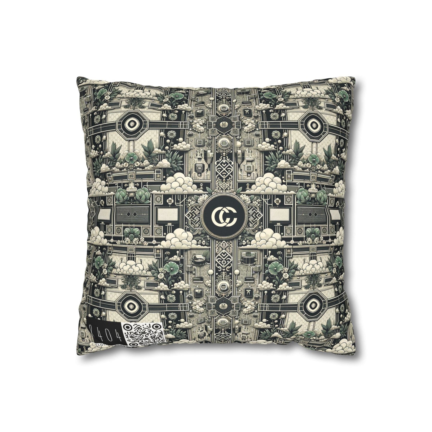 Cyber Garden Party Tech Garden Extravaganza Faux Suede Square Pillowcase - 8404 Design-54