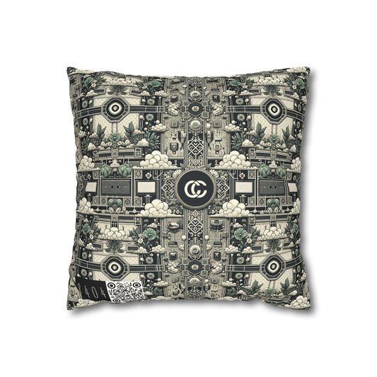 Cyber Garden Party Tech Garden Extravaganza Faux Suede Square Pillowcase - 8404 Design-54