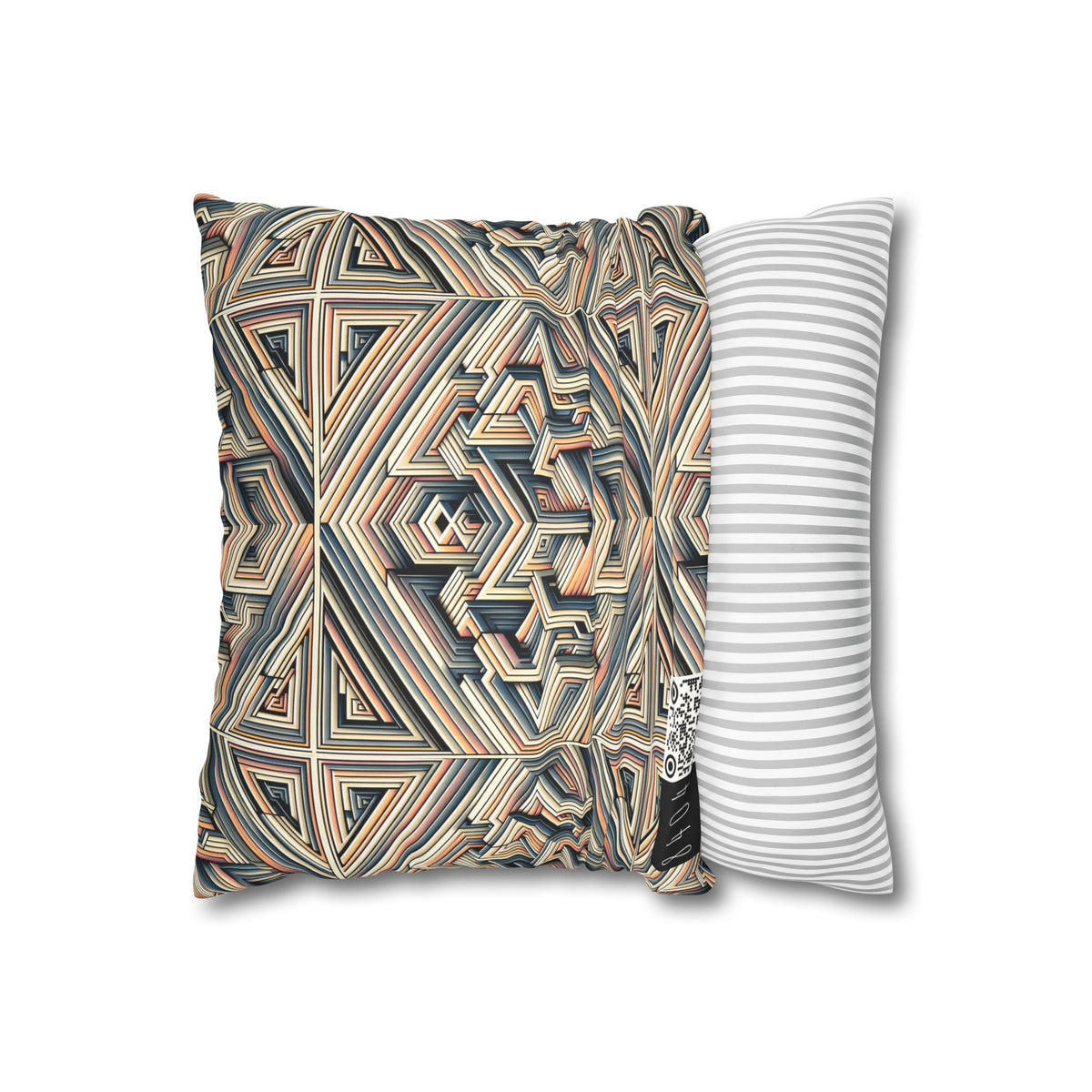 Tech Illusion Graphics Futuristic Artistry Faux Suede Square Pillowcase - 8404 Design-52