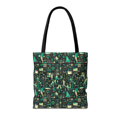 Digital Dystopia Tech Noir Tote Bag - 8404 Design-63