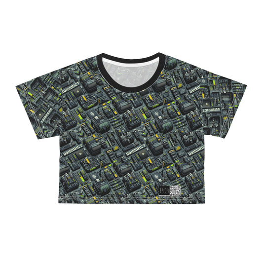 Tech Utility Streetwear Futuristic Tech-Forward Crop Tee - 8404 Design-47