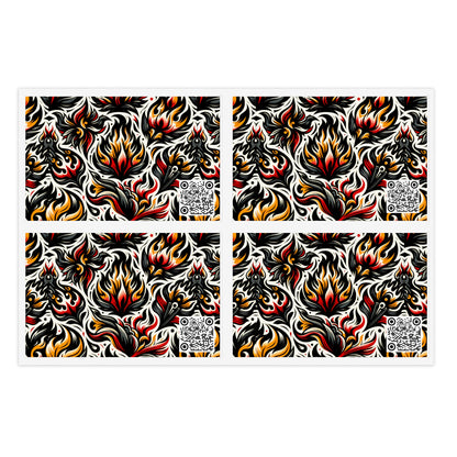 Fire & Flames Bold Streetwear Statement Sticker Sheets - 8404 Design-57