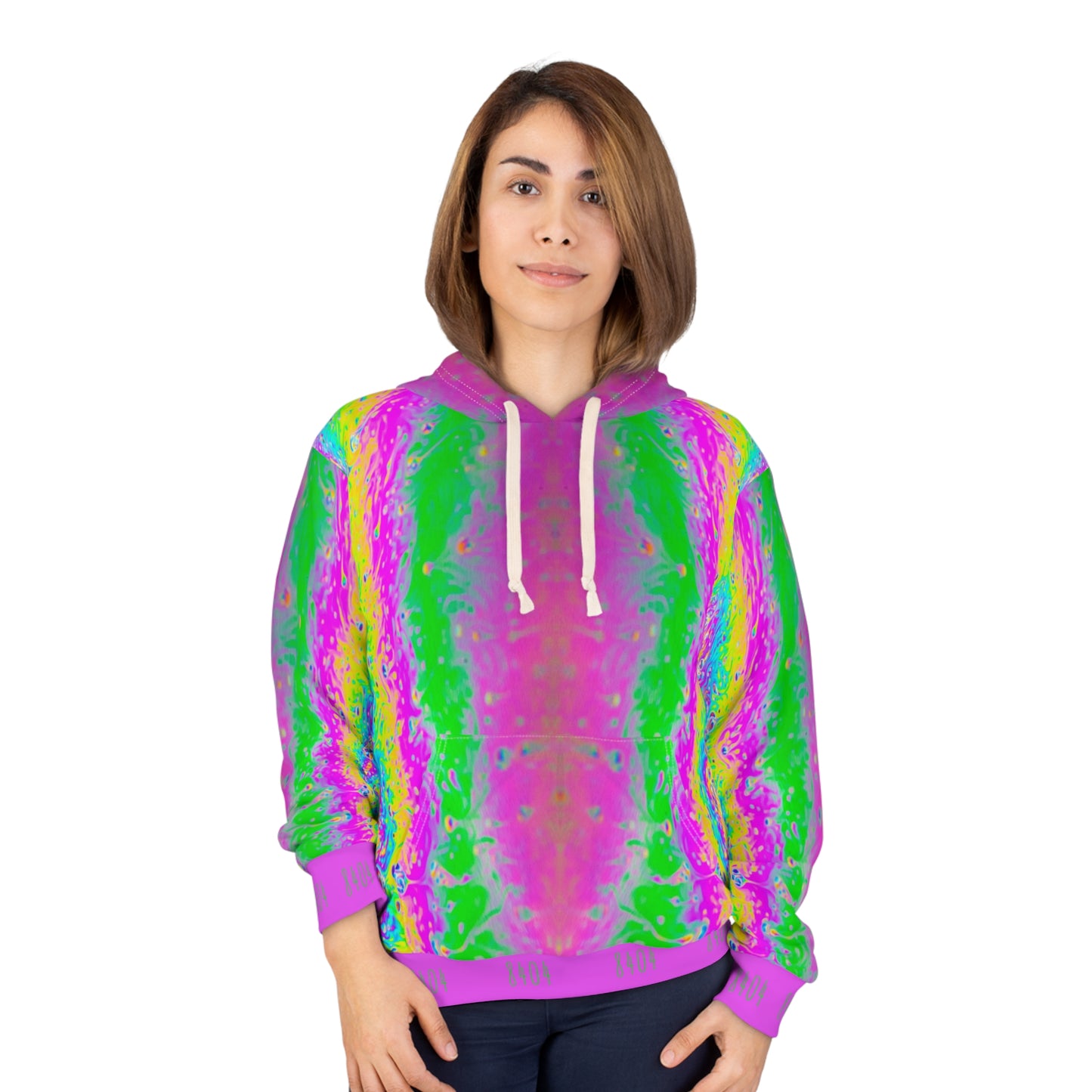 8404's Unisex Adult "fluorescence in Magenta" Fashion Pullover Hoodie