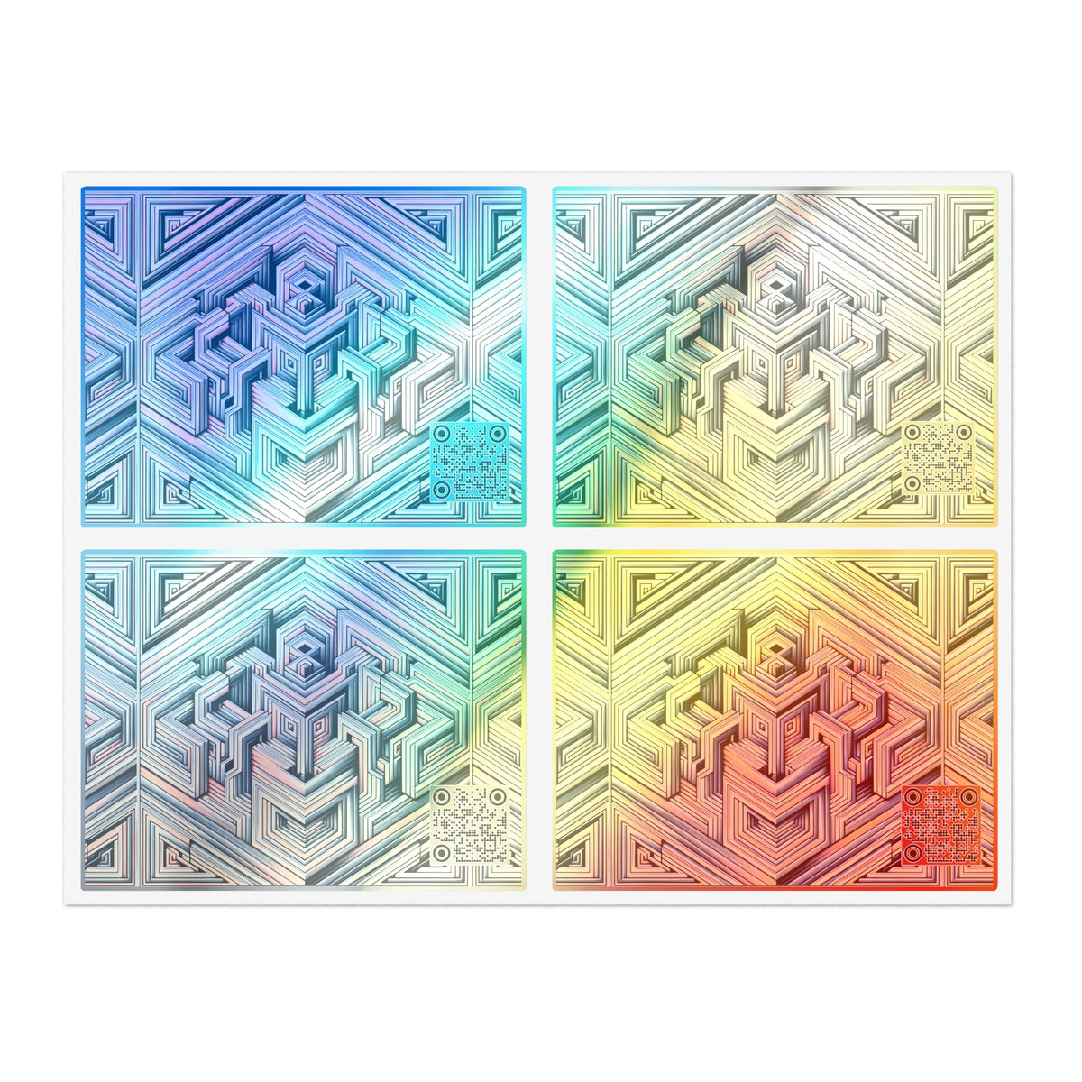 Tech Illusion Graphics Futuristic Artistry Sticker Sheet - 8404 Design-52