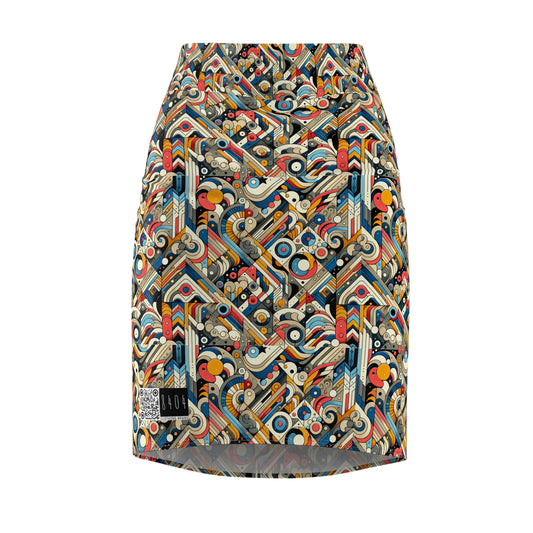 Abstract Graphic Art Modern Artistic Expression Women's Pencil Skirt - 8404 Design-62