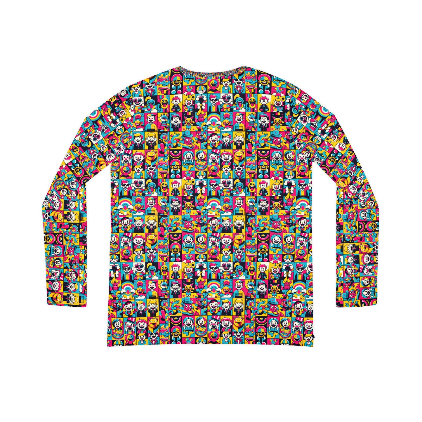 Neon Pop Playful Pop Culture Mashup Women's Long Sleeve V-Neck Shirt - 8404 Design-60