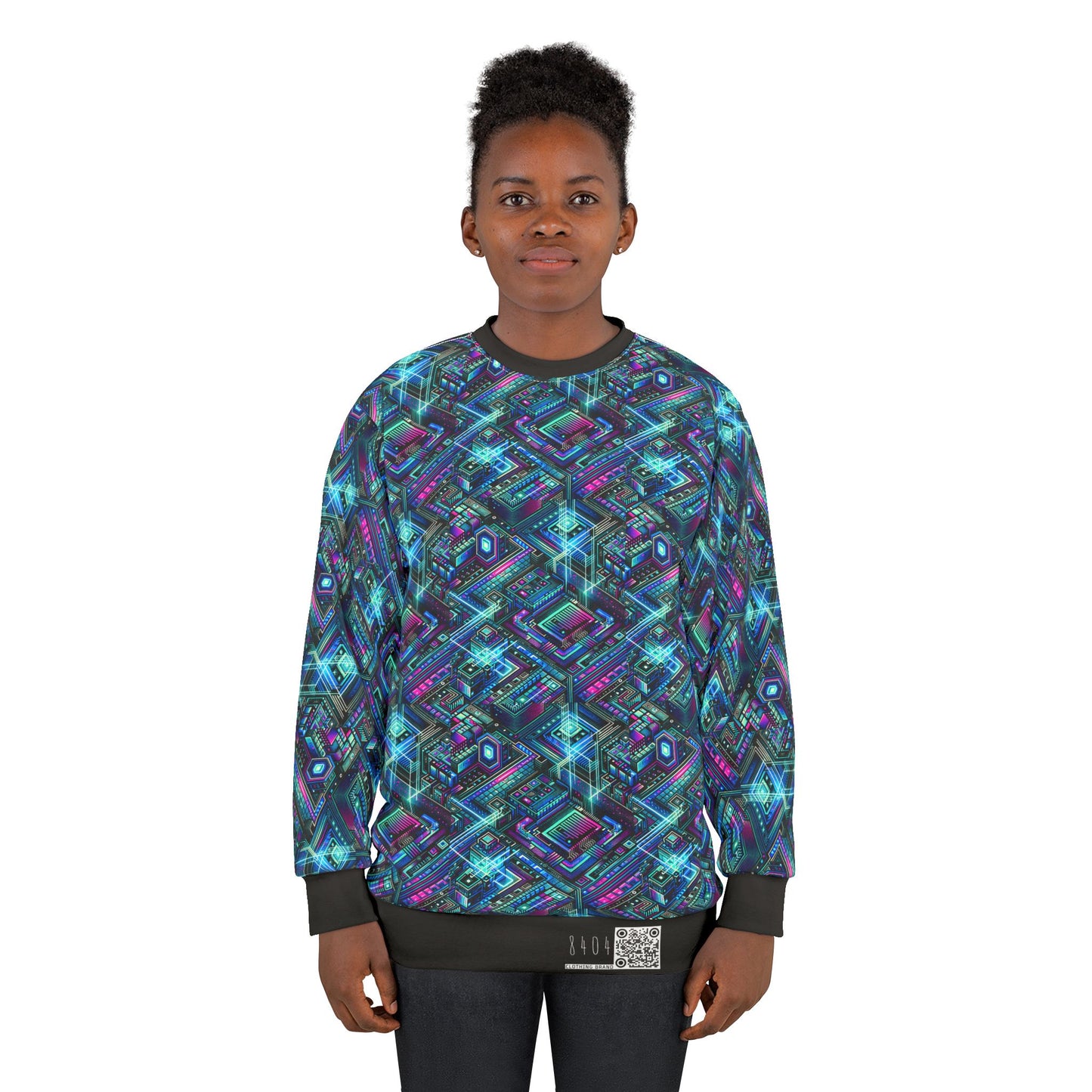 Digital Dreamland Futuristic Tech Aesthetic Sweatshirt - 8404 Design-42