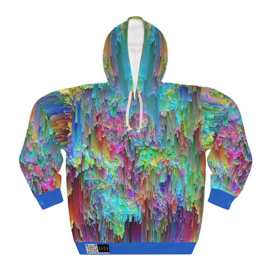 8404's Unisex Adult "Trippy Rainfall in Blue" Fashion Pullover Hoodie