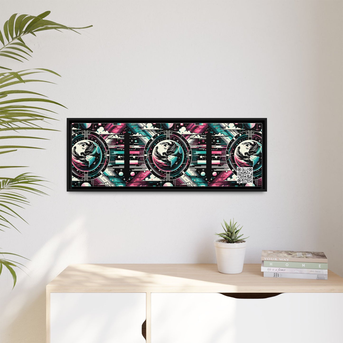 Digital Artistry Digital-native Streetwear Matte Canvas, Framed (multi-color) - 8404 Design-62 B