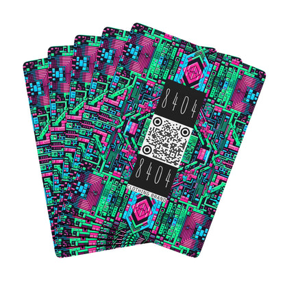 Digital Glitch Vibes Tech-Inspired Streetwear Poker Playing Cards - 8404 Design-71 B
