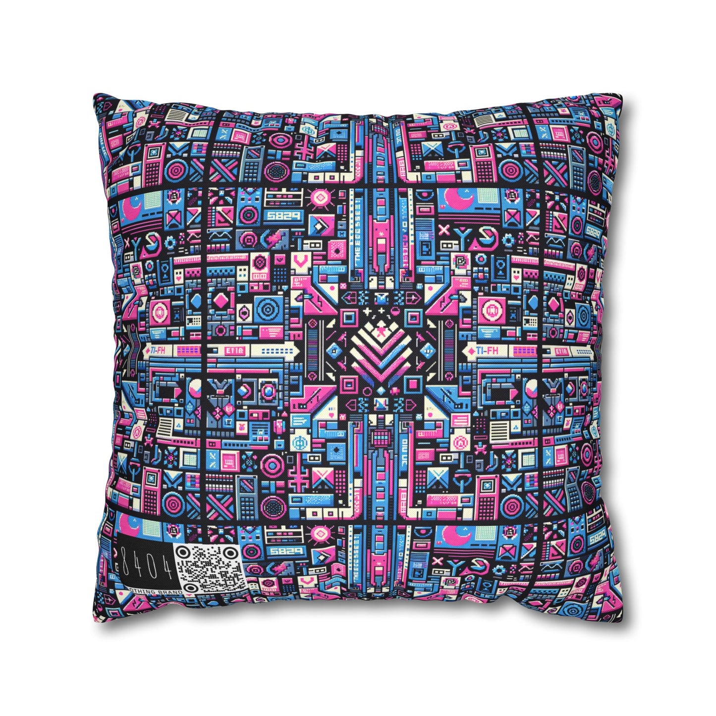 Digital Rebellion Youthful Streetwear with a Rebellious Digital Twist Spun Polyester Square Pillowcase - 8404 Design-65